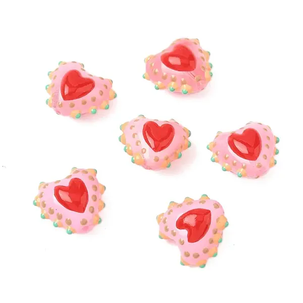 Baking Painted Glass Bumpy Beads Heart
