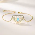 Brass Micro Pave Clear Cubic Zirconia Link Bracelets