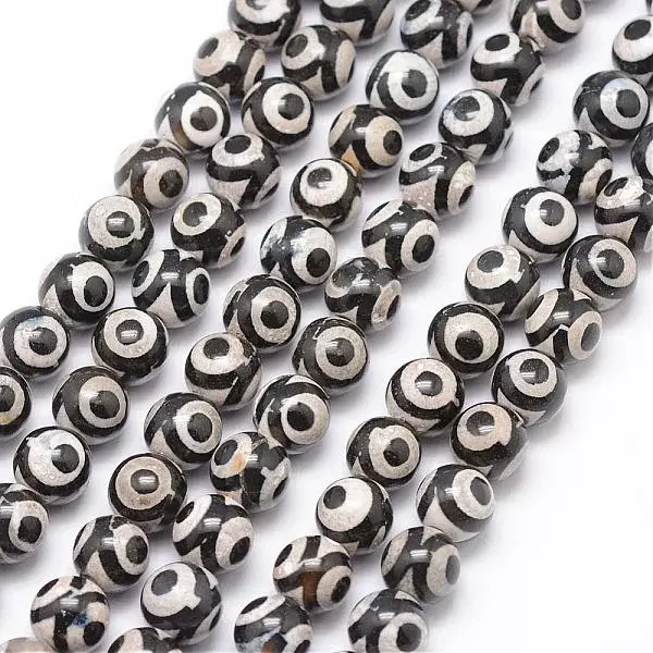 Tibetan Style 3-Eye dZi Beads