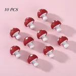 10Pcs Mushroom Silicone Focal Beads