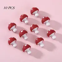 10Pcs Mushroom Silicone Focal Beads