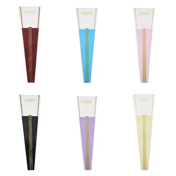 120Pcs 6 Colors OPP Plastic Flower Bouquet Bags