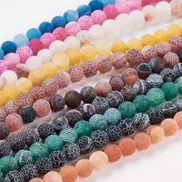 Natural Crackle Agate Beads Strands