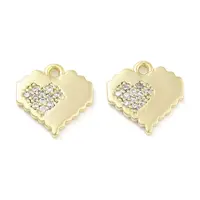 Brass Micro Pave Clear Cubic Zirconia Pendants
