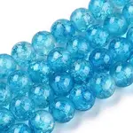 Baking Paint Crackle Glass Bead Strands