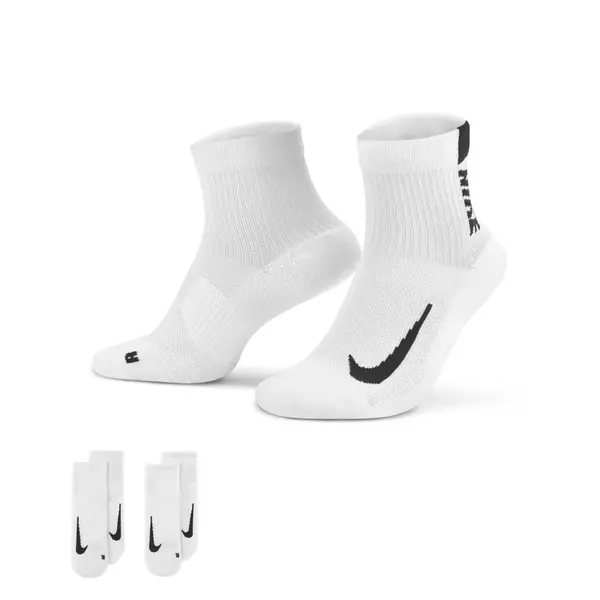 Nike Multiplier Running Ankle Socks (2 Pair) L