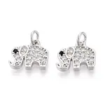 Brass Micro Pave Cubic Zirconia Charms
