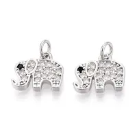 Brass Micro Pave Cubic Zirconia Charms