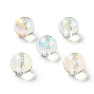 Two Tone UV Plating Rainbow Iridescent Acrylic Beads