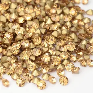 Back Plated Grade A Diamond Glass Pointed Rhinestone