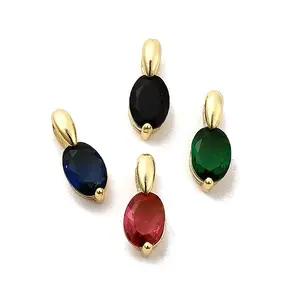 Oval Brass Glass Charms