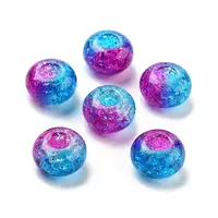 Two Tone Transparent Crackle Acrylic European Beads