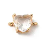 Brass Pave Glass Connector Charms