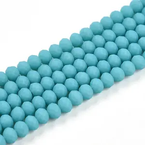Frosted Opaque Glass Beads Strands