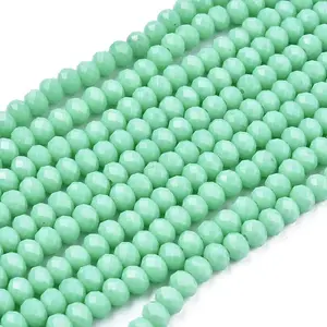 Opaque Solid Color Glass Beads Strands