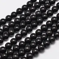 Natural Eyeless Obsidian Beads Strands