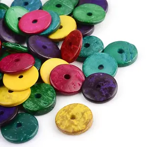 Dyed Natural Wood Beads