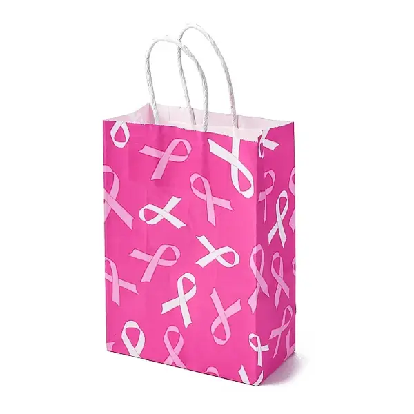 Awareness Ribbon Print Paper Packing Tote Bags