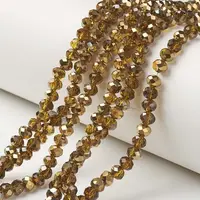 Electroplate Transparent Glass Beads Strands