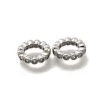 Brass Micro Pave Clear Cubic Zirconia European Beads