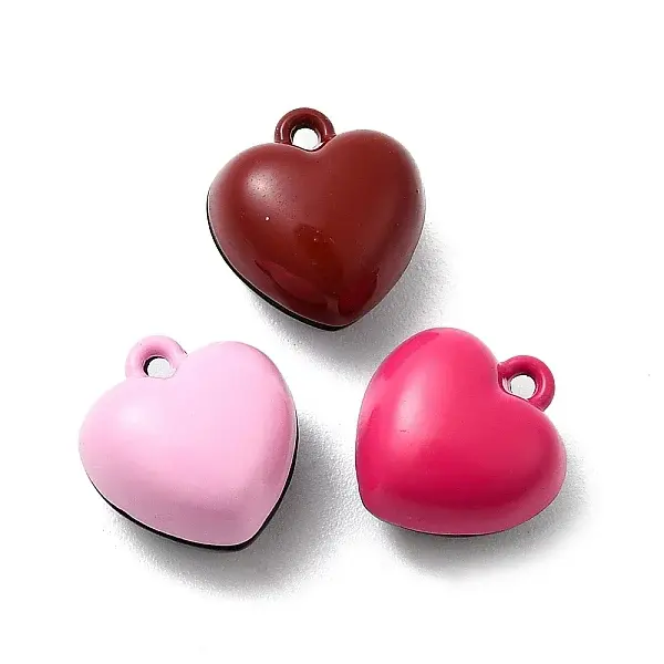 Spray Painted Alloy Heart Charms