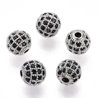 Rack Plating Brass Cubic Zirconia Beads