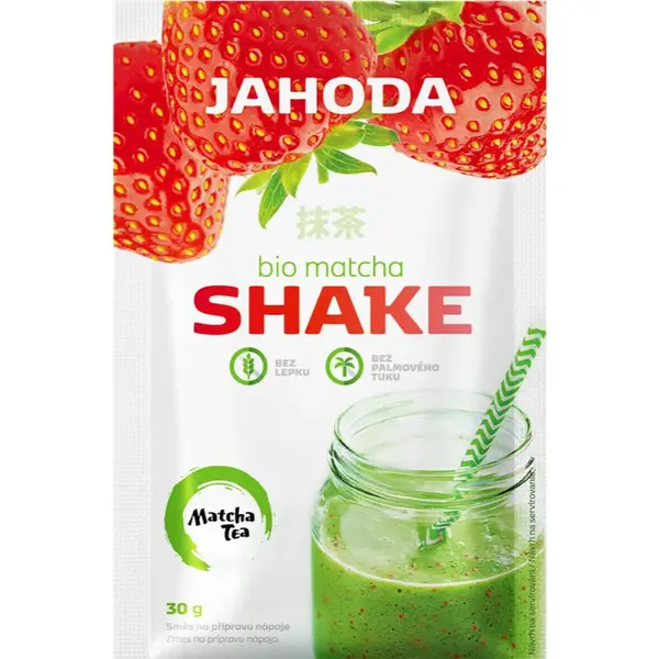 Matcha Tea Matcha Shake BIO prášek na přípravu nápoje s matchou příchuť Strawberry 30 g