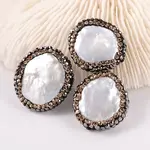 Flat Round Natural Cultured Freshwater Pearl Beads