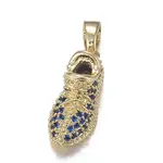 Brass Micro Blue Cubic Zirconia Pendants