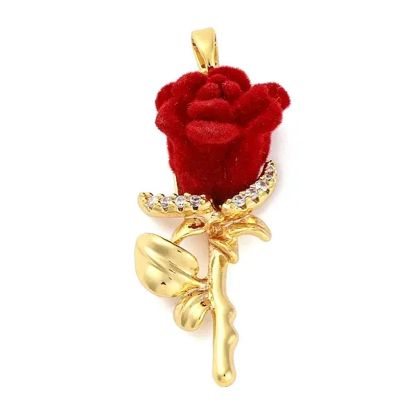 Brass Micro Pave Cubic Zirconia Pendants