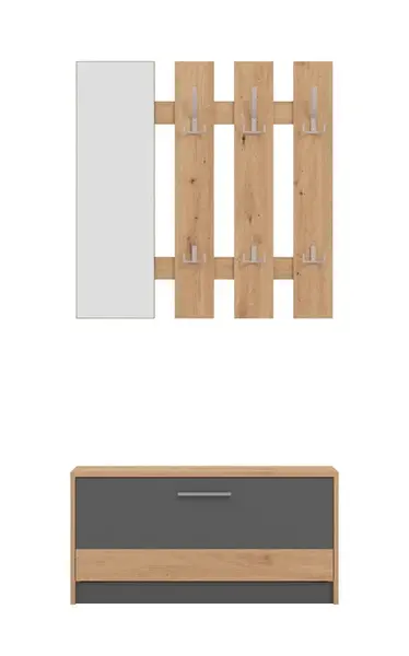 Předsíňová stěna lanzarote - dub artisan/šedá