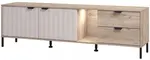 Tv stolek s osvětlením xaden - dub šedý/béžová