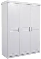 Třídveřová šatní skříň z masivu guliver - bílá