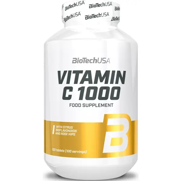 BioTechUSA Vitamin C 1000 tablety na podporu imunitného systému, pre krásnu pleť a nechty 100 tbl