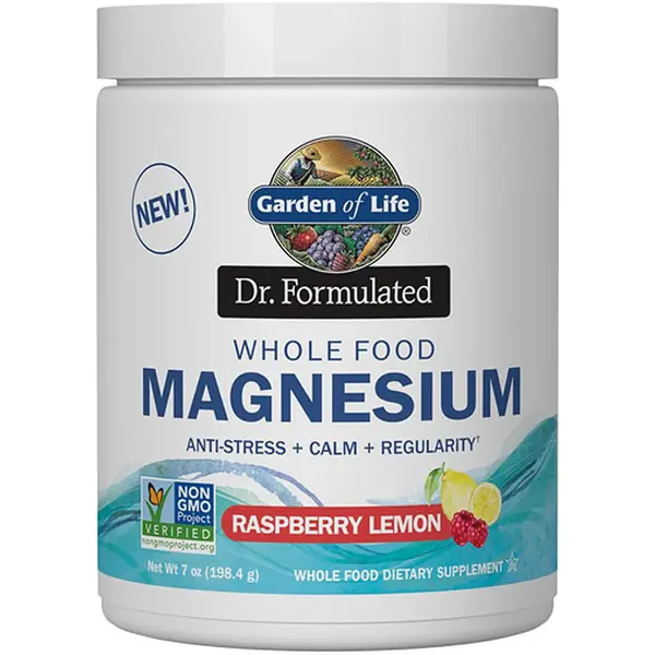 Garden of Life Dr. Formulated Magnesium Raspberry & Lemon prášok s vysokým obsahom horčíka príchuť Raspberry & Lemon 198,4 g