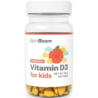 GymBeam Vitamin D3 for Kids tablety na cmúľanie príchuť Orange 74 g