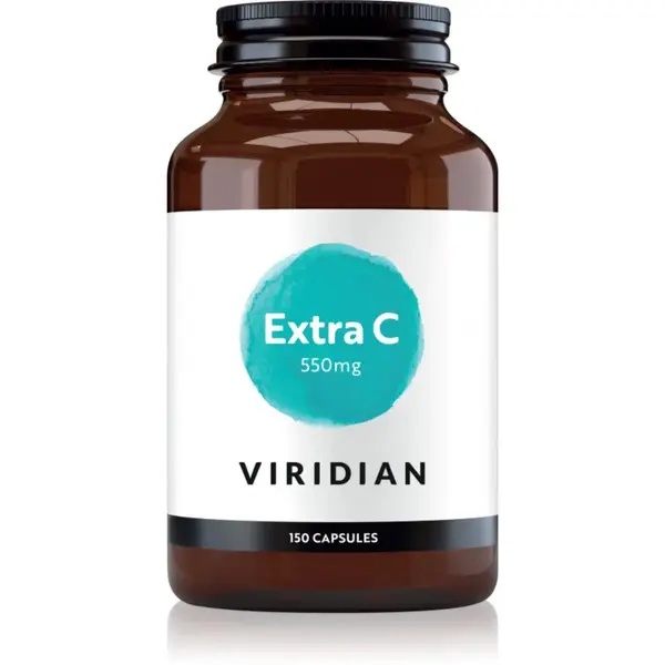 Viridian Nutrition Extra C 550 mg kapsuly na podporu imunitného systému, pre krásne vlasy a pleť 150 cps