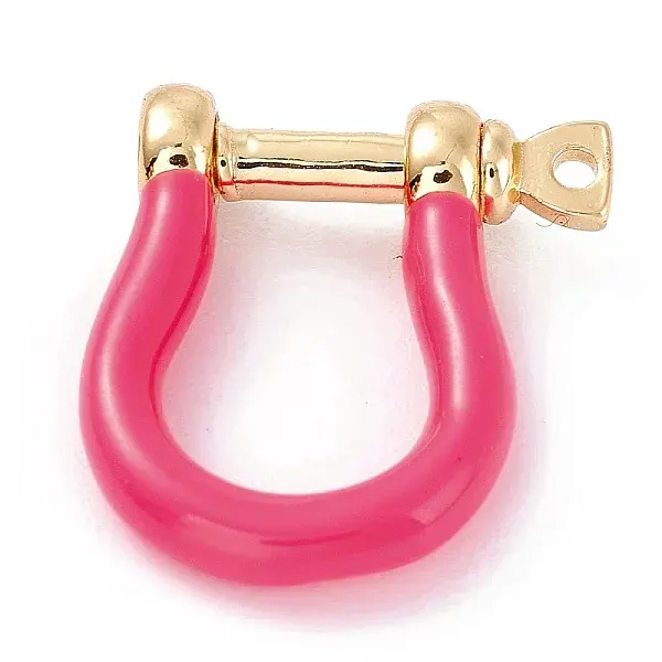 Brass Enamel D-Ring Anchor Shackle Clasps
