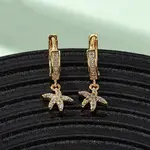 Starfish Brass Micro Pave Cubic Zirconia Hoop Earrings