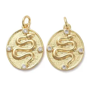Brass Micro Pave Clear Cubic Zirconia Pendants