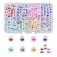 304Pcs 8 Colors White Opaque Acrylic Beads