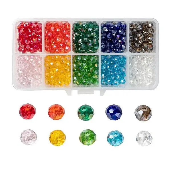 10 Colors Electroplate Glass Beads