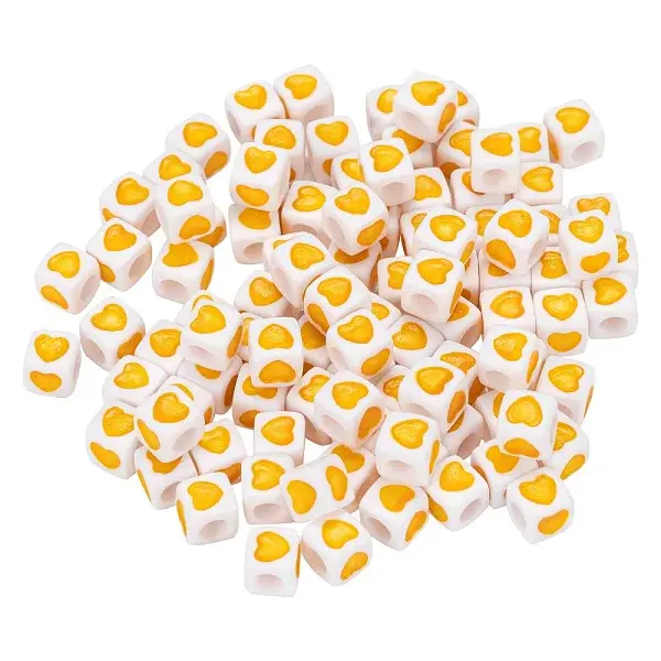 White Opaque Acrylic European Beads