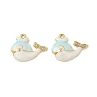 304 Stainless Steel Rhinestone Whale Pendants