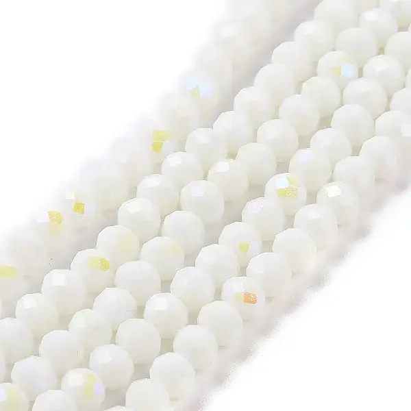 Electroplate Opaque Solid Color Glass Beads Strands