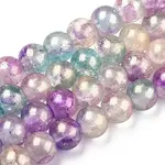 Baking Paint Crackle Glass Bead Strands