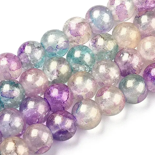 Baking Painted Crackle Glass Bead Strands