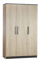 Třídveřová šatní skříň colin - dub kestína/šedá