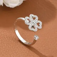 Clover Rotatable Open Ring for Women