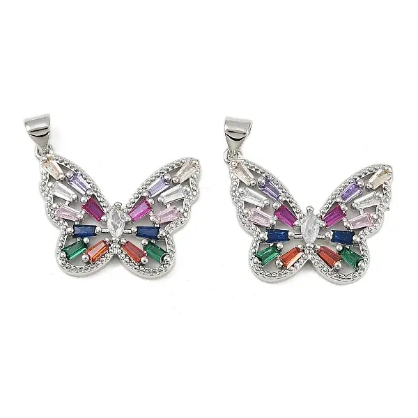 Brass Micro Pave Cubic Zirconia Pendants